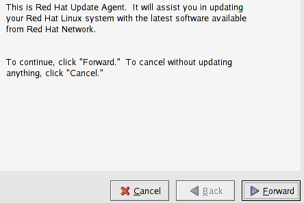 Fedora up2date, tervetuloa