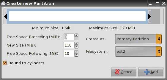 Uuden osion määritteleminen