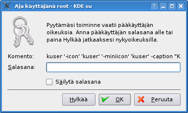 KDE3-työpöytäympäristön Kdesu