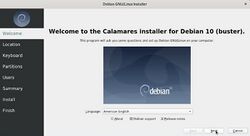 Debian 10 asennus Calamareksessa